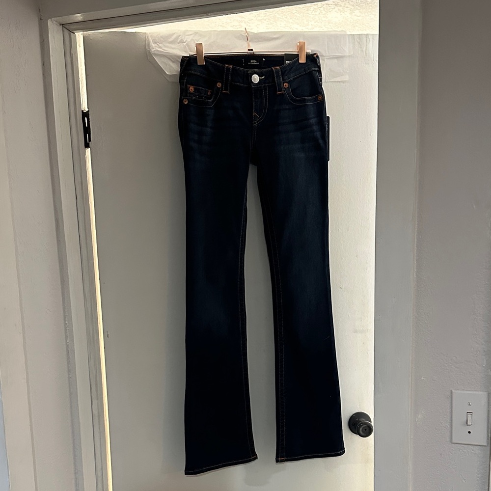 Women's Dark Blue True Religion Straight/wide leg Jeans